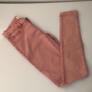 Garage - Pink High Waist Skinny Jegging - Size 1